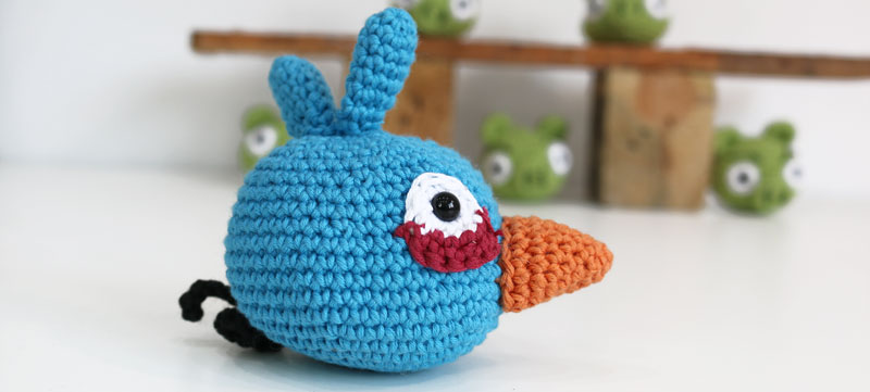 Blue angry Bird amigurumi free pattern crochet