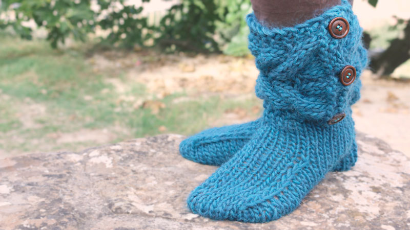 cable knitting booties slippers free pattern
