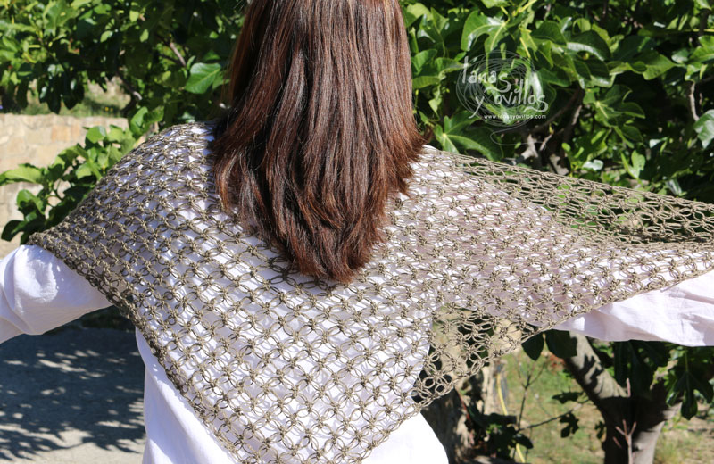 solomon knot crochet triangular shawl free pattern