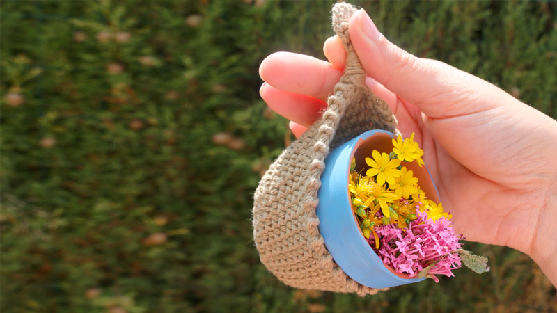 macetero colgante crochet plant holder free pattern