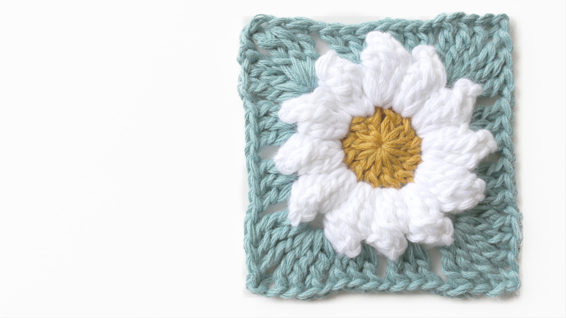 daisy granny square flower free crochet pattern