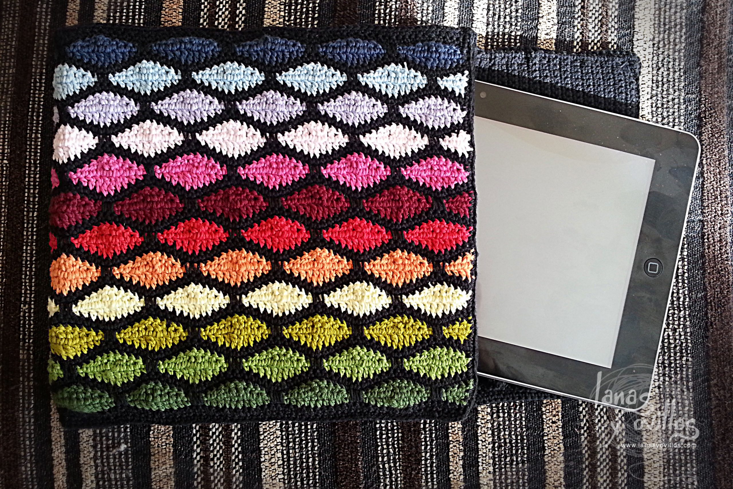 tablet case crochet wave stitch pattern free