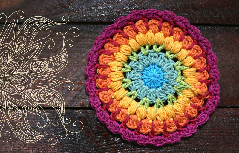 mandala crochet free pattern with chart and video