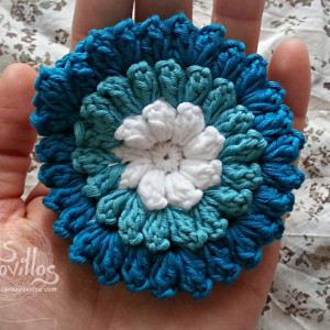 pop corn flower crochet free pattern