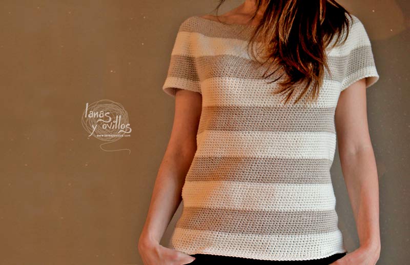 pullover tee t-shirt blouse crochet pattern free