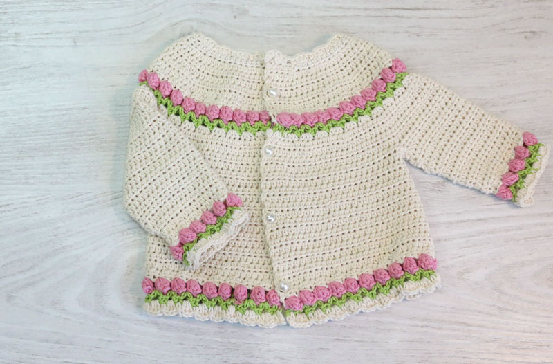 baby tulips cardigan free crochet pattern