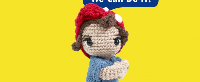 we can do it feminist woman amigurumi crochet free pattern
