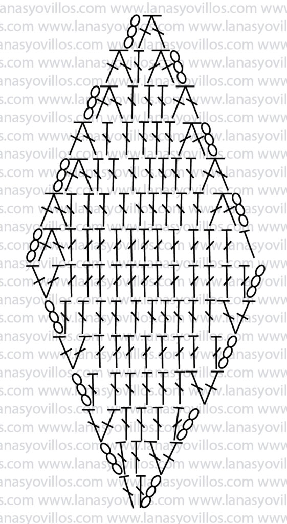crochet diamond chart grafico diamante ganchillo rombo