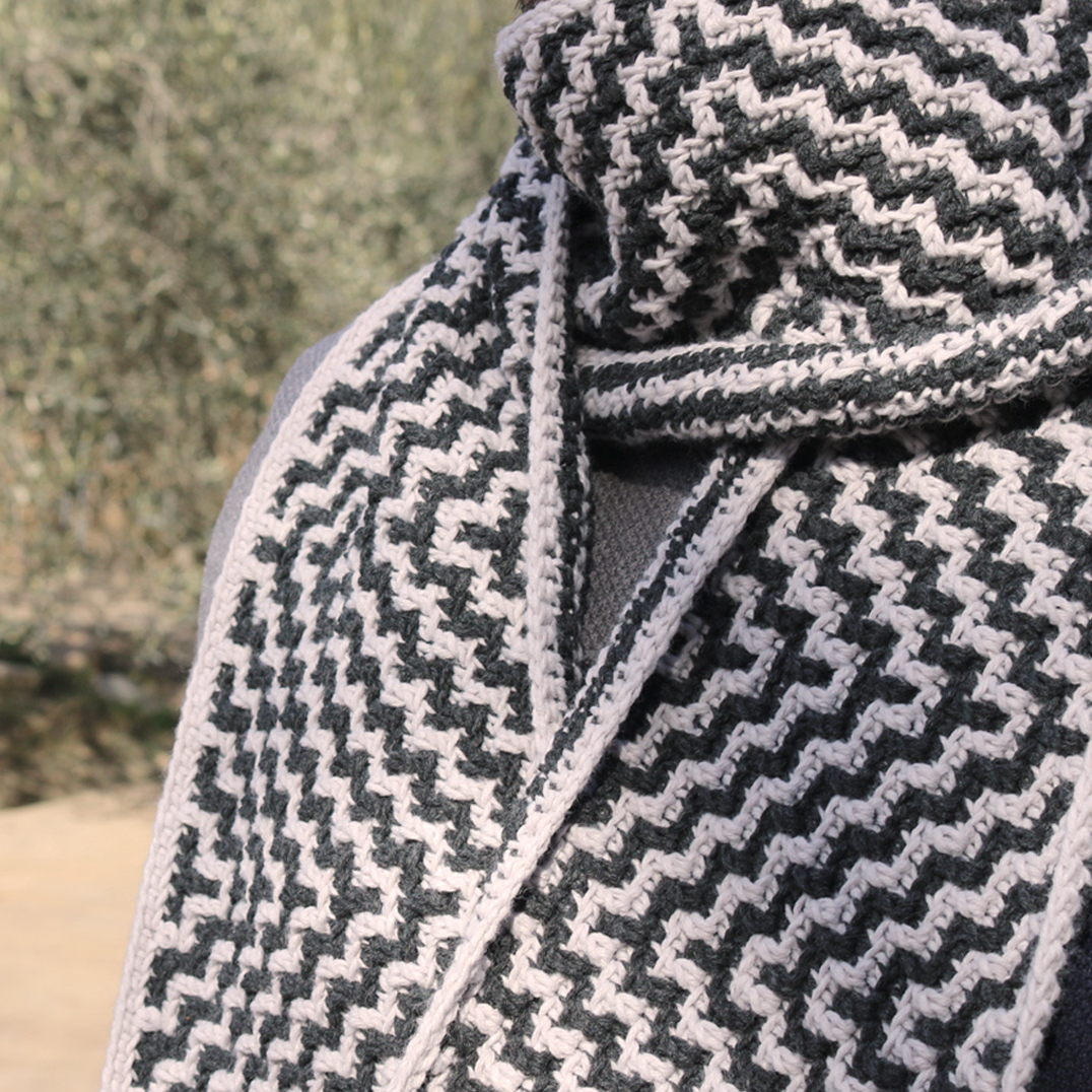 bufanda mosaic crochet patron video tutorial gratis scarf ganchillo