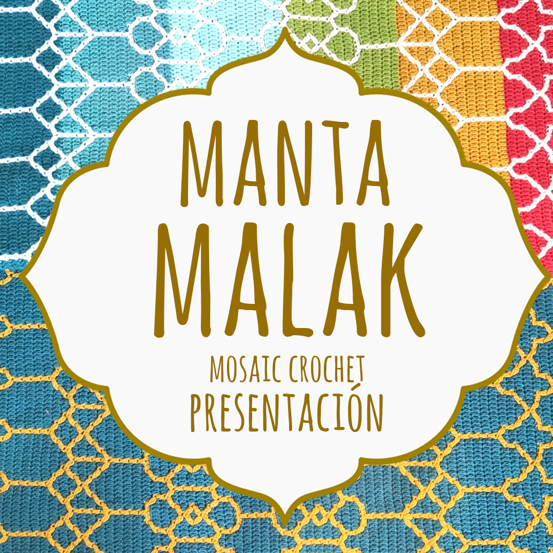 MALAK blanket mosaic crochet manta patron gratis video tutorial ganchillo